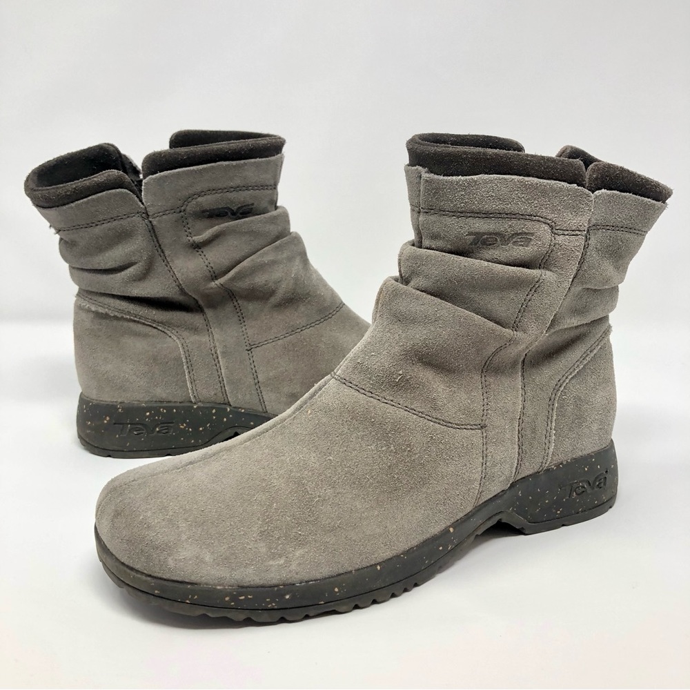 TEVA Capistrano Booties Ankle Boots Gray Gunsmoke Suede Leather Women’s Size 6